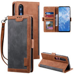 Vintage Splicing Style Wallet Stand Leather Unique Cover for Xiaomi Mi 10