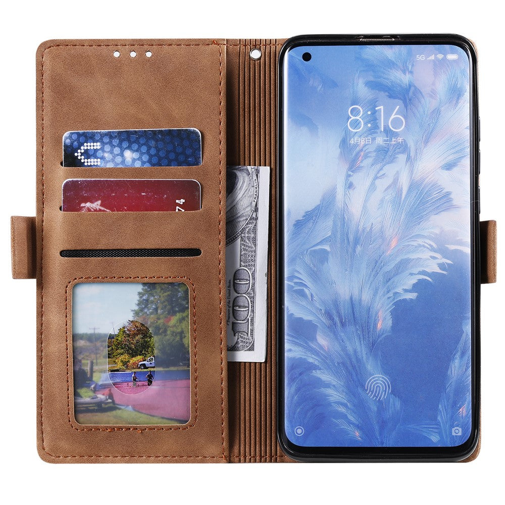 Vintage Splicing Style Wallet Stand Leather Unique Cover for Xiaomi Mi 10
