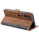 Vintage Splicing Style Wallet Stand Leather Unique Cover for Xiaomi Mi 10