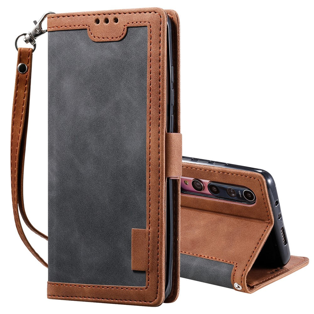 Vintage Splicing Style Wallet Stand Leather Unique Cover for Xiaomi Mi 10