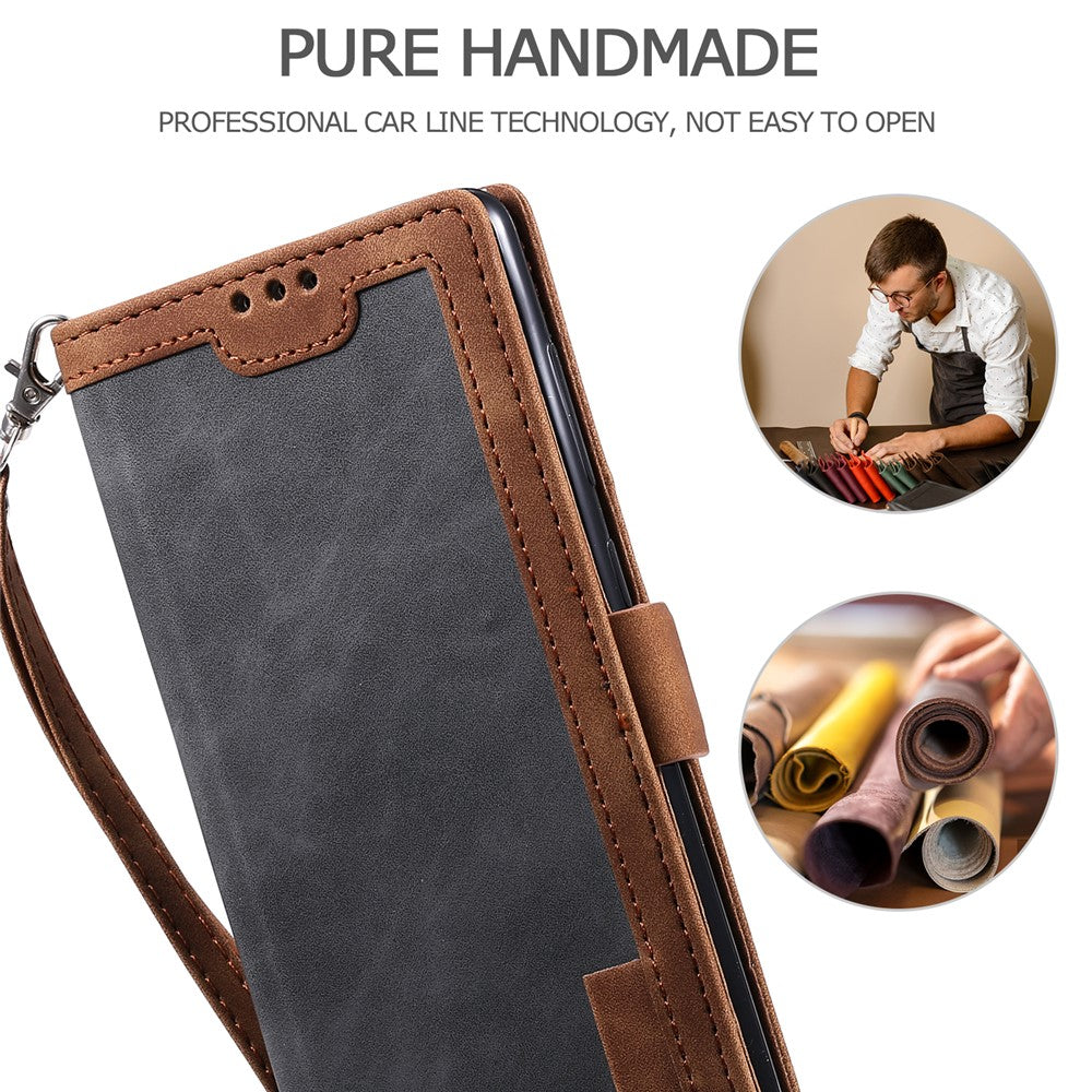 Vintage Splicing Style Wallet Stand Leather Unique Cover for Xiaomi Mi 10