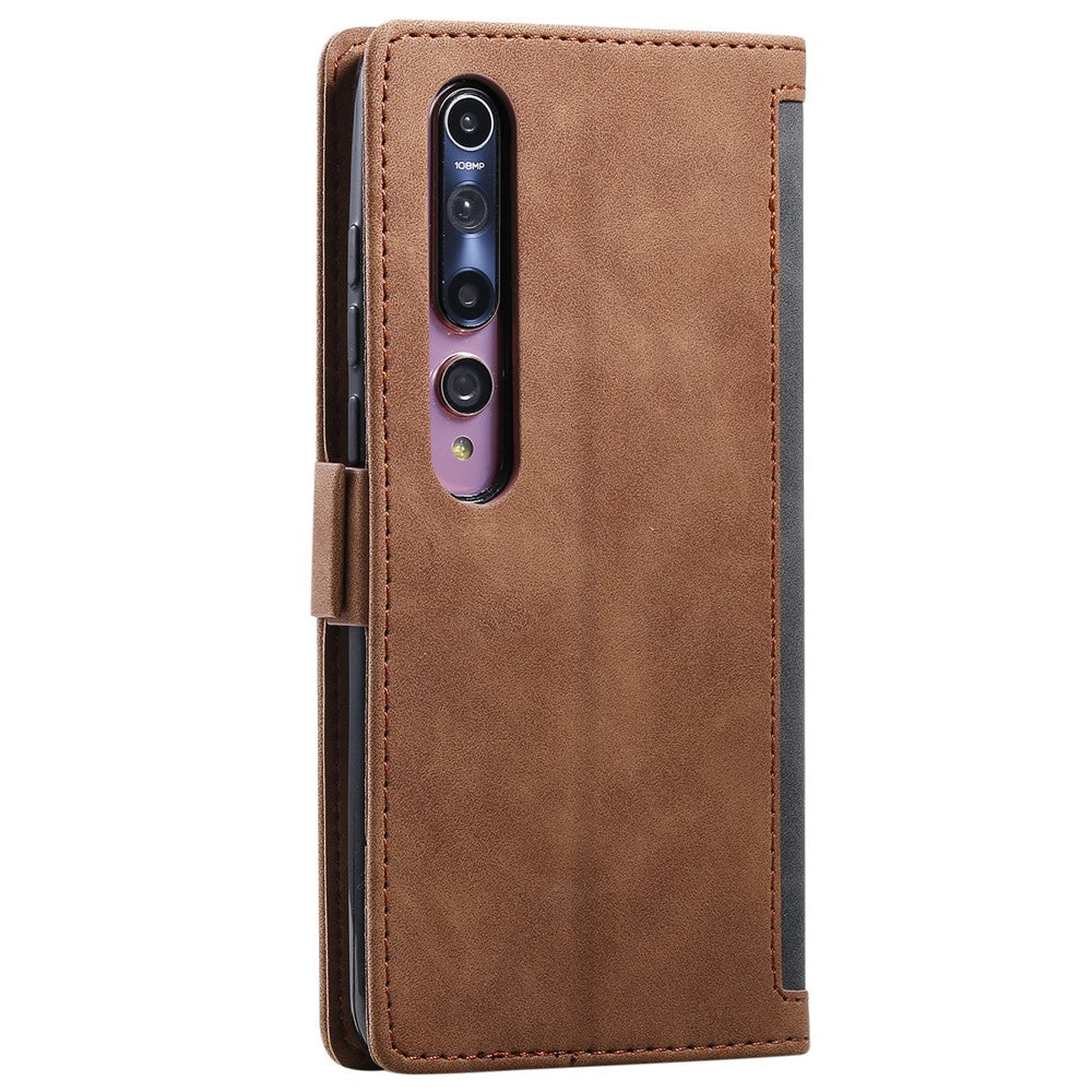 Vintage Splicing Style Wallet Stand Leather Unique Cover for Xiaomi Mi 10