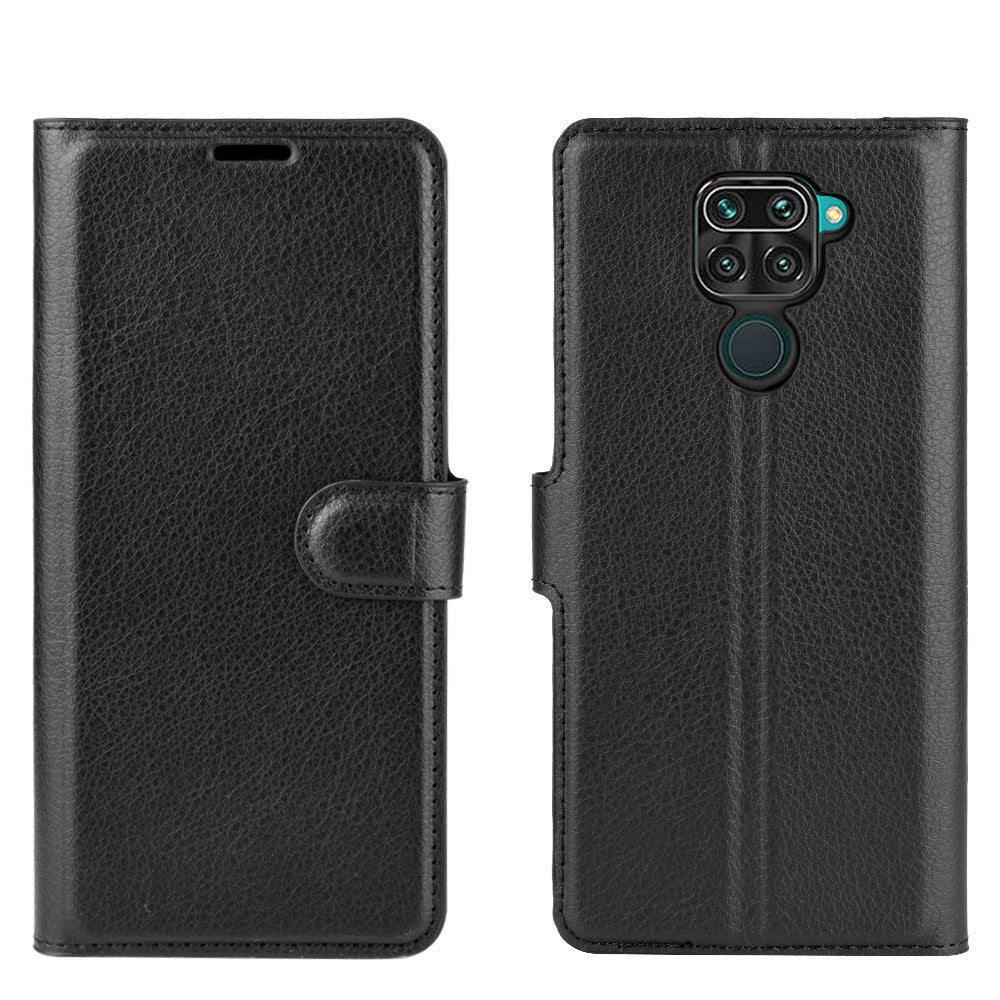 Litchi Skin Magnetic Leather Case for Xiaomi Redmi Note 9 / Redmi 10X 4G Wallet Stand Design Phone Case