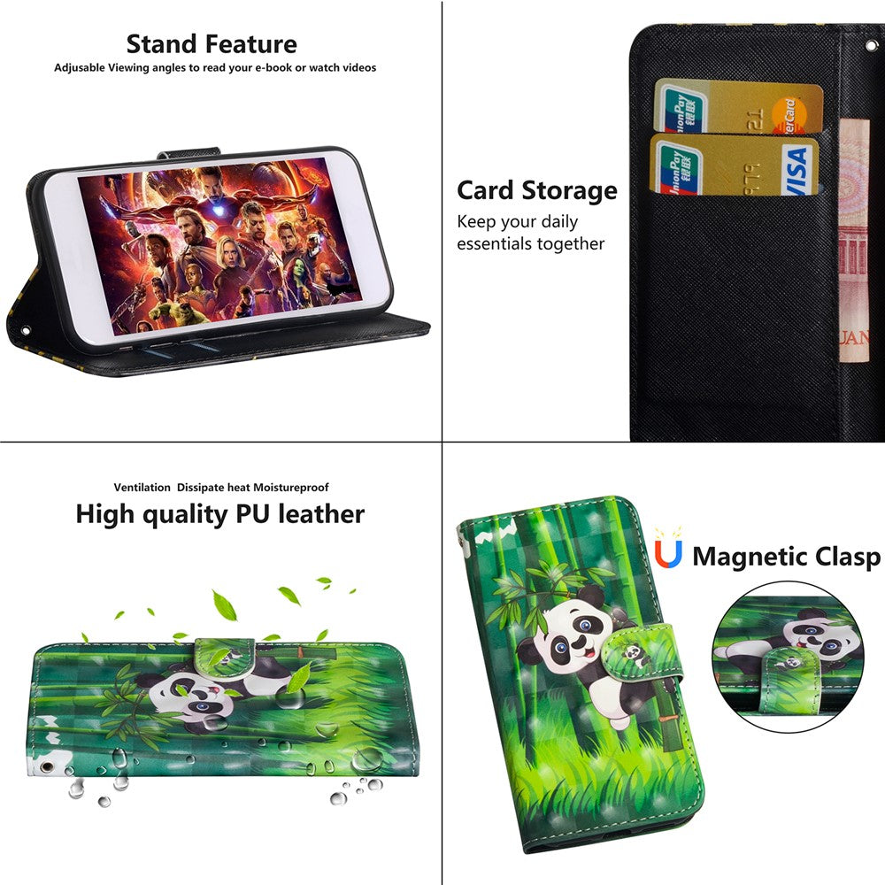 Light Spot Decor Pattern Printing Wallet Stand Leather Case with Strap for Xiaomi Redmi Note 9/Redmi 10X 4G