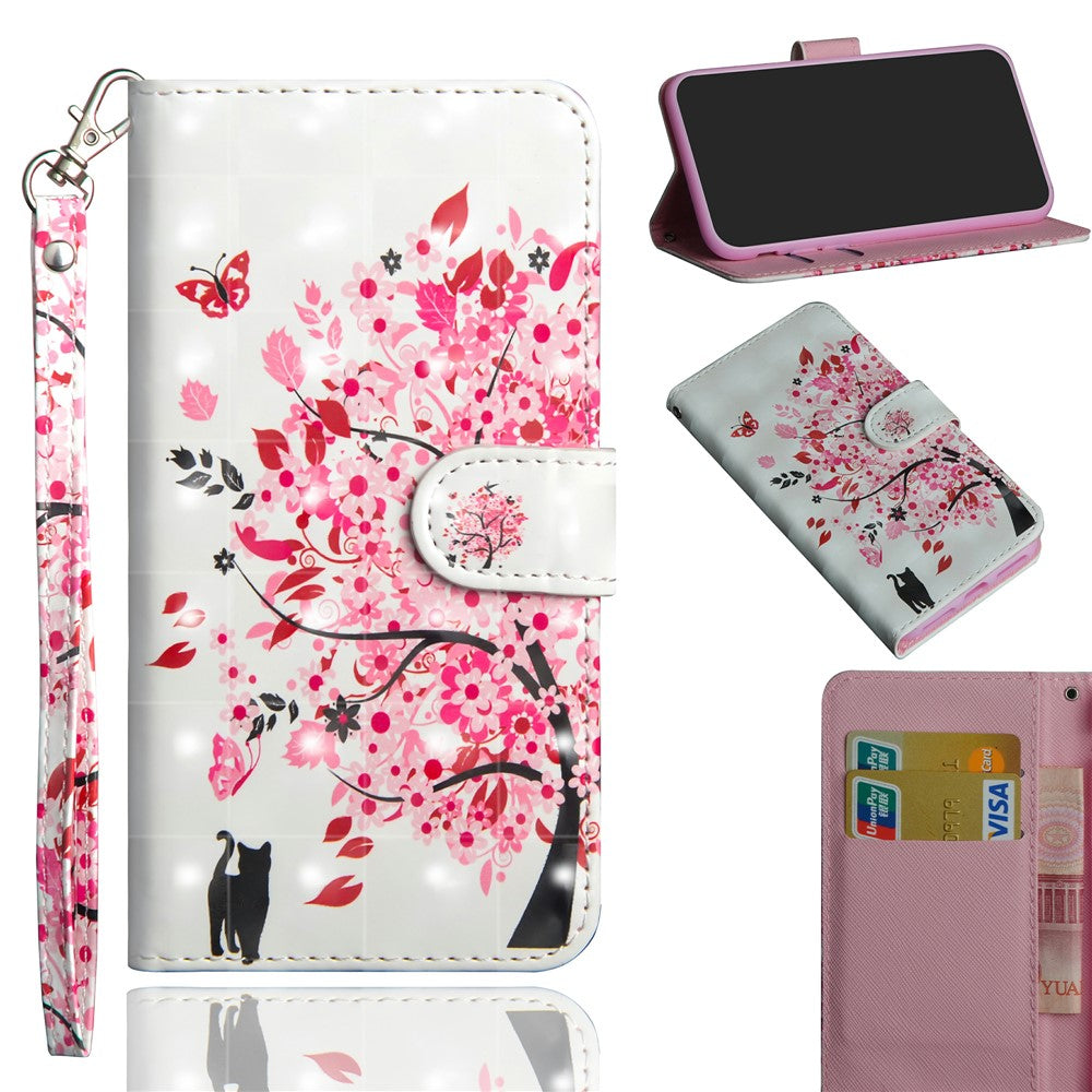 Light Spot Decor Pattern Printing Wallet Stand Leather Case with Strap for Xiaomi Redmi Note 9/Redmi 10X 4G