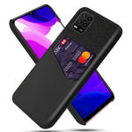 Cloth Splicing PU Leather Coated PC Hard Case with Card Slot for Xiaomi Mi 10 Lite 5G