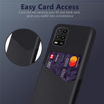 Cloth Splicing PU Leather Coated PC Hard Case with Card Slot for Xiaomi Mi 10 Lite 5G