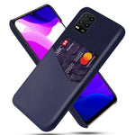 Cloth Splicing PU Leather Coated PC Hard Case with Card Slot for Xiaomi Mi 10 Lite 5G
