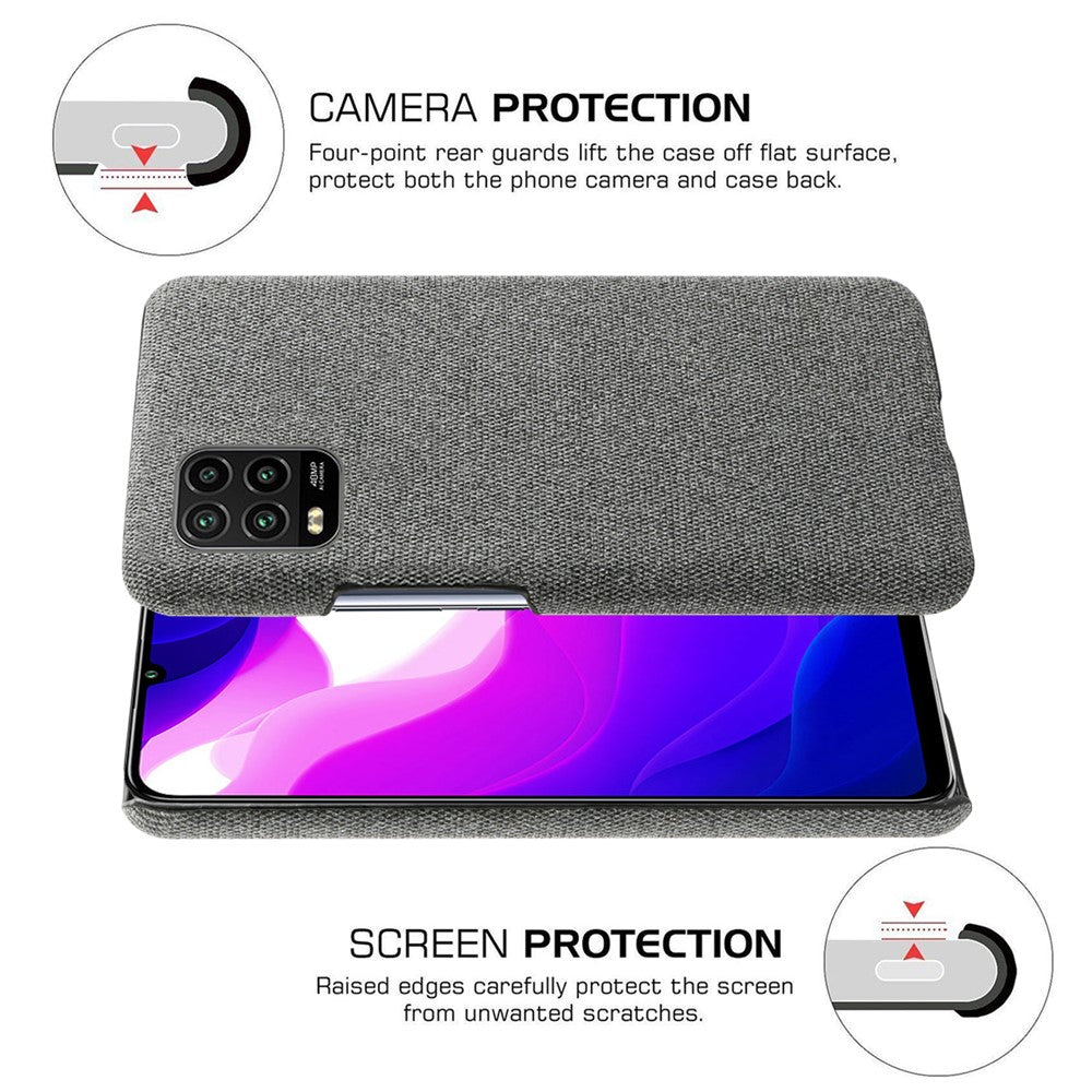 Cloth Skin PC Protective Shell for Xiaomi Mi 10 Lite 5G
