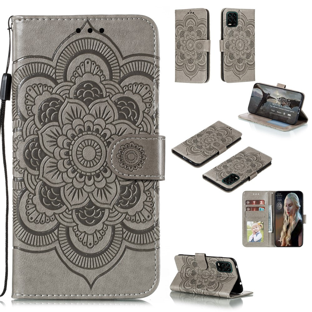 Imprint Mandala Flower Leather Shell for Xiaomi Mi 10 Lite 5G