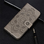 Imprint Mandala Flower Leather Shell for Xiaomi Mi 10 Lite 5G