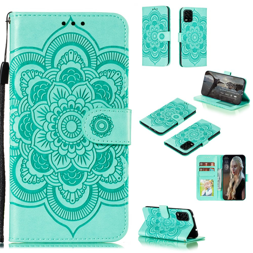 Imprint Mandala Flower Leather Shell for Xiaomi Mi 10 Lite 5G