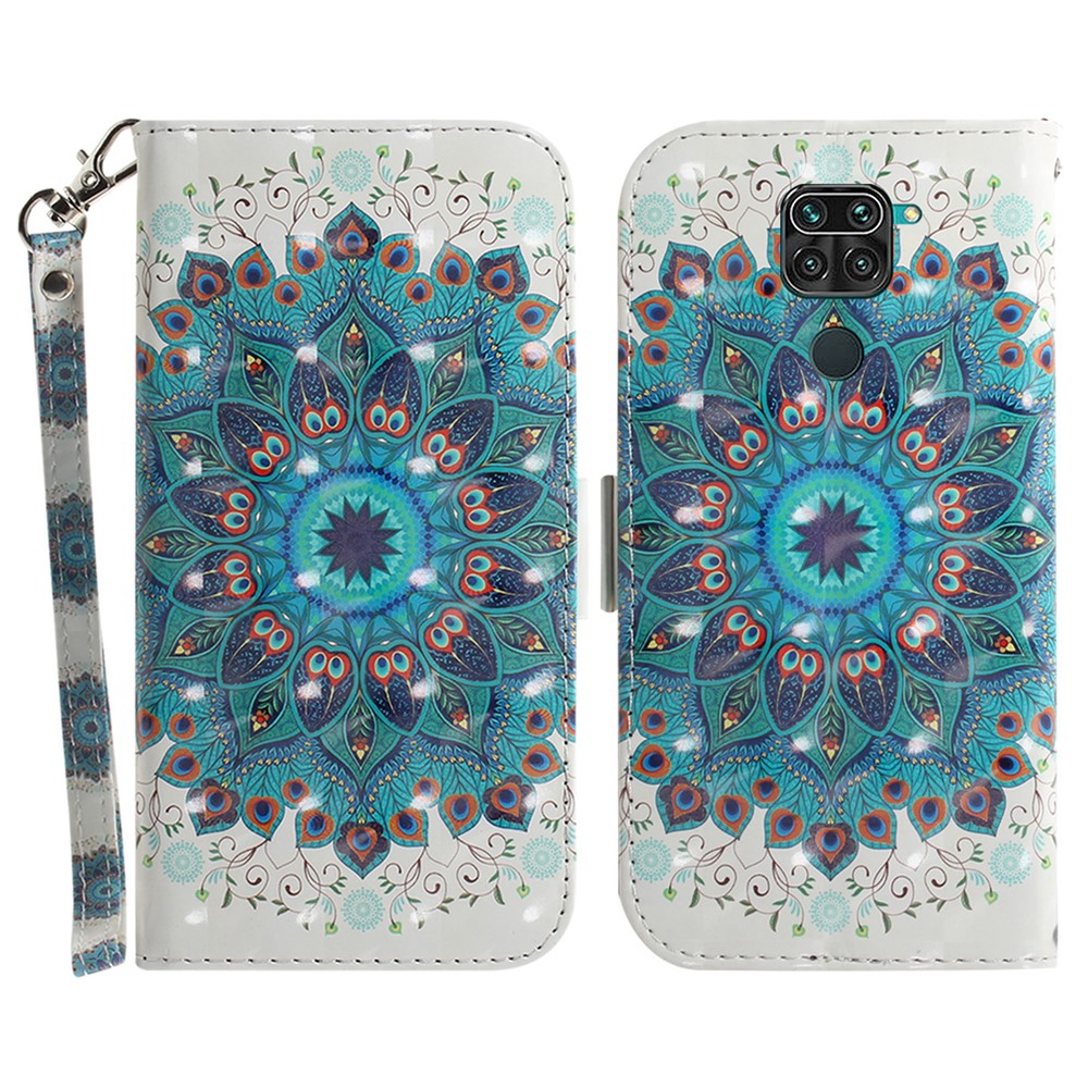 Light Spot Decor Wallet Stand Leather Cover Pattern Printing Case for Xiaomi Redmi Note 9/10X 4G