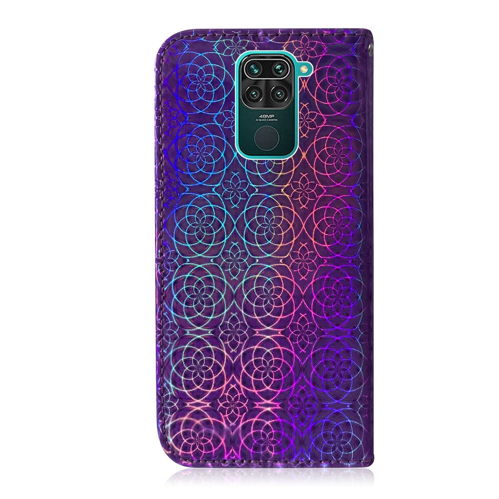 Flower Pattern Leather Stand Wallet Case for Xiaomi Redmi Note 9 / Redmi 10X 4G