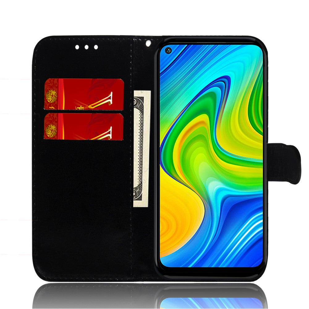 Flower Pattern Leather Stand Wallet Case for Xiaomi Redmi Note 9 / Redmi 10X 4G