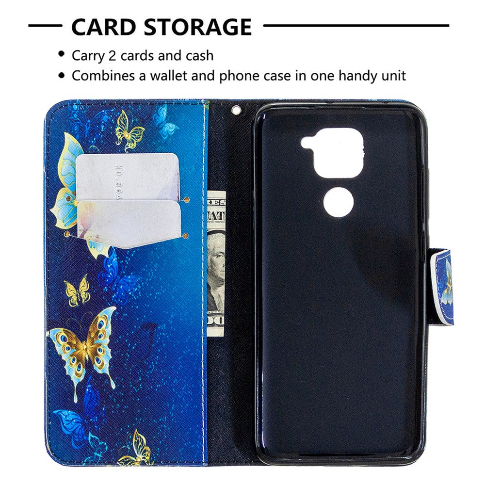 Pattern Printing Wallet Stand Leather Shell for Xiaomi Redmi Note 9/Redmi 10X 4G