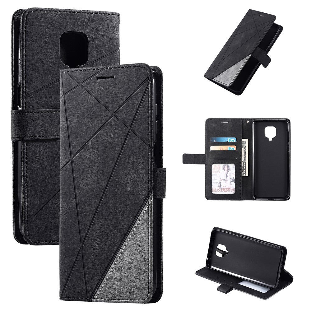 Color Blocking Stylish Design Leather Shell for Xiaomi Redmi Note 9S/Note 9 Pro/Note 9 Pro Max