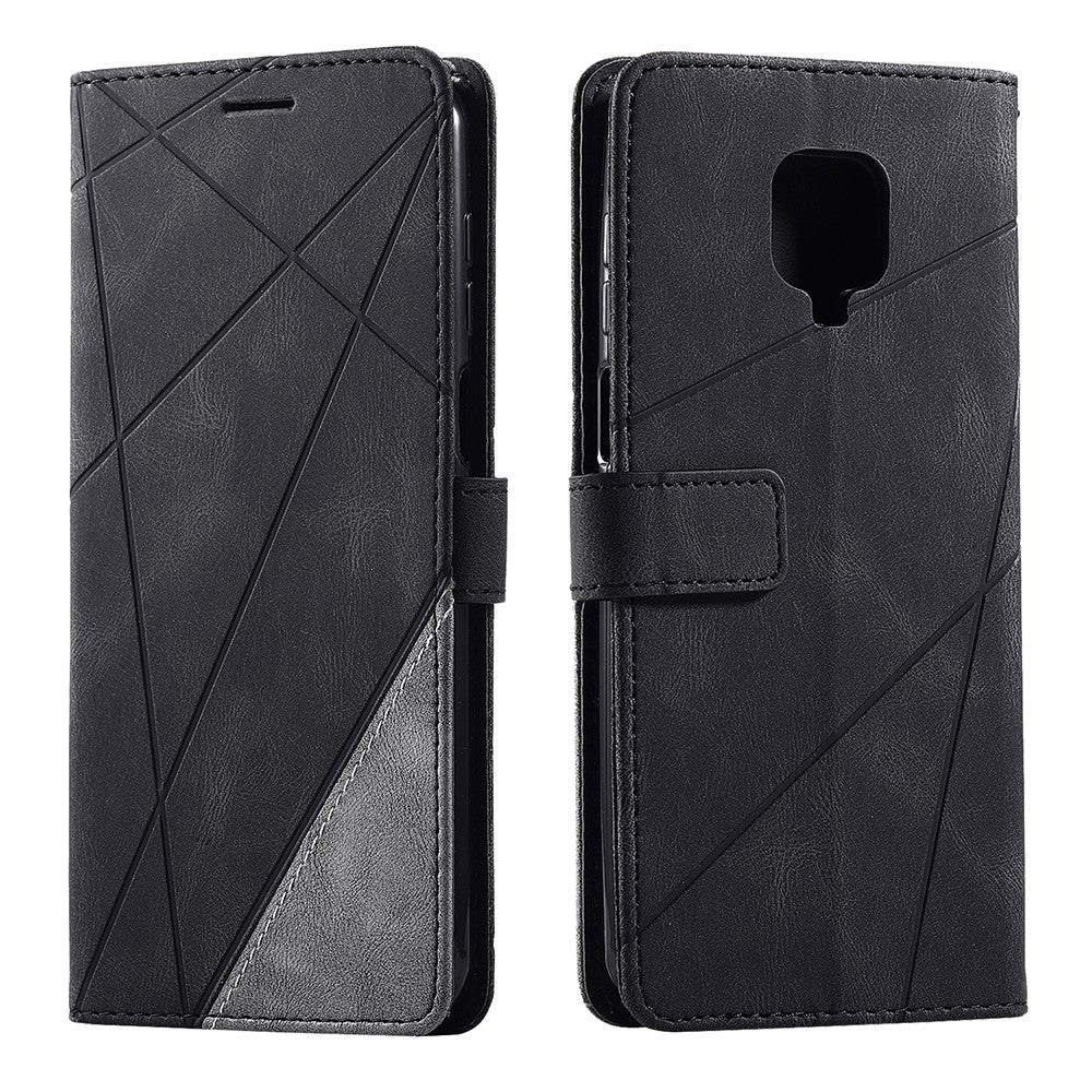 Color Blocking Stylish Design Leather Shell for Xiaomi Redmi Note 9S/Note 9 Pro/Note 9 Pro Max