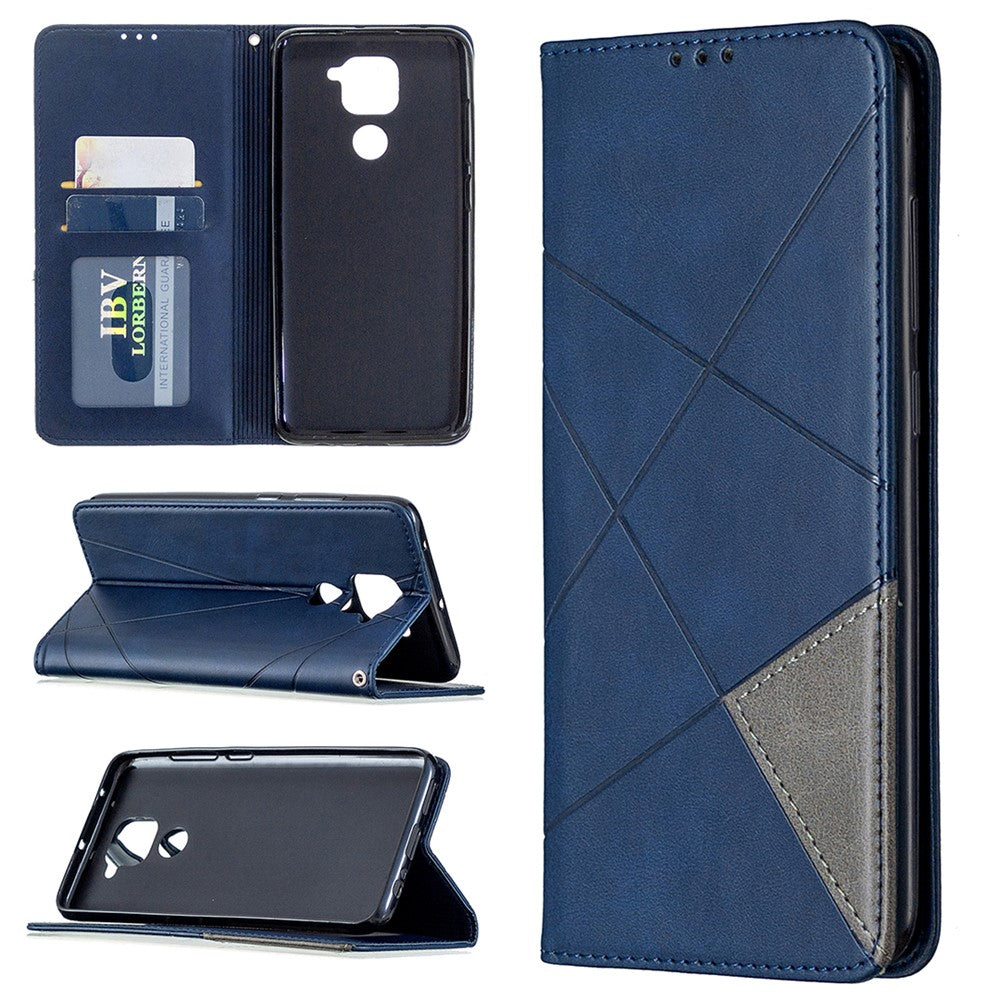 Geometric Skin Leather Shell for Xiaomi Redmi Note 9 / Redmi 10X 4G