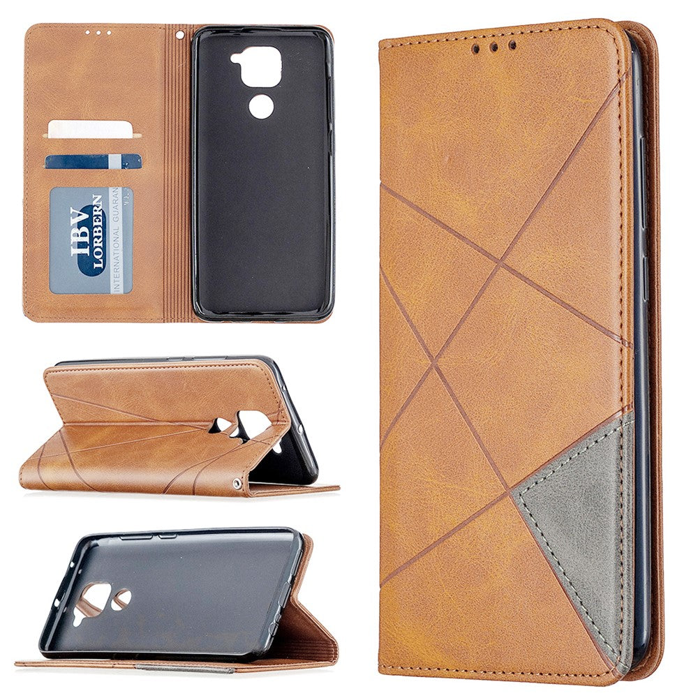 Geometric Skin Leather Shell for Xiaomi Redmi Note 9 / Redmi 10X 4G