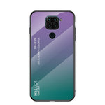 Gradient Color Tempered Glass + PC + TPU Hybrid Case for Xiaomi Redmi 10X 4G/Redmi Note 9