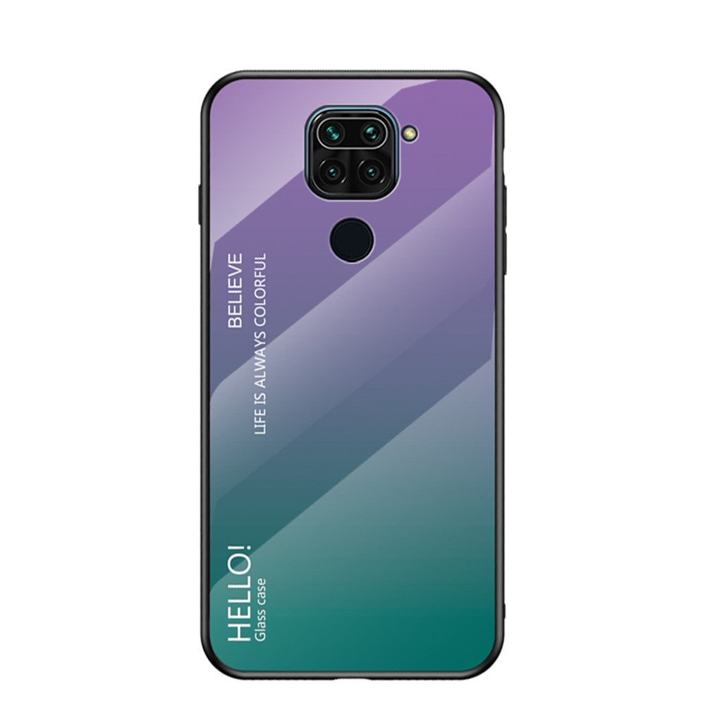Gradient Color Tempered Glass + PC + TPU Hybrid Case for Xiaomi Redmi 10X 4G/Redmi Note 9