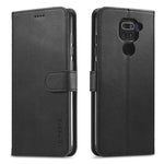 LC.IMEEKE Leather Wallet Case for Xiaomi Redmi Note 9 Mobile Phone Case Stand Design Magnetic Clasp- Black