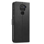 LC.IMEEKE Leather Wallet Case for Xiaomi Redmi Note 9 Mobile Phone Case Stand Design Magnetic Clasp- Black