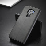 LC.IMEEKE Leather Wallet Case for Xiaomi Redmi Note 9 Mobile Phone Case Stand Design Magnetic Clasp- Black