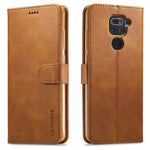 LC.IMEEKE Leather Wallet Case for Xiaomi Redmi Note 9 Mobile Phone Case Stand Design Magnetic Clasp- Black