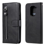 Plånboksfodral med dragkedja och PU-läder, stativ, mobilfodral för Xiaomi Redmi Note 9 / Redmi 10X 4G
