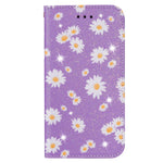 Daisy Pattern Flash Powder Card Holder Flip Leather Phone Cover for Xiaomi Redmi Note 9