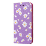 Daisy Pattern Flash Powder Card Holder Flip Leather Phone Cover for Xiaomi Redmi Note 9