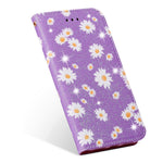 Daisy Pattern Flash Powder Card Holder Flip Leather Phone Cover for Xiaomi Redmi Note 9