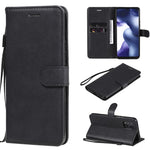 For Xiaomi Mi 10 Lite 5G Case Solid Color Leather Mobile Cover Wallet Stand with Strap