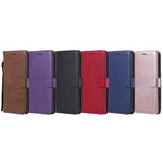 For Xiaomi Mi 10 Lite 5G Case Solid Color Leather Mobile Cover Wallet Stand with Strap