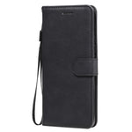 For Xiaomi Mi 10 Lite 5G Case Solid Color Leather Mobile Cover Wallet Stand with Strap