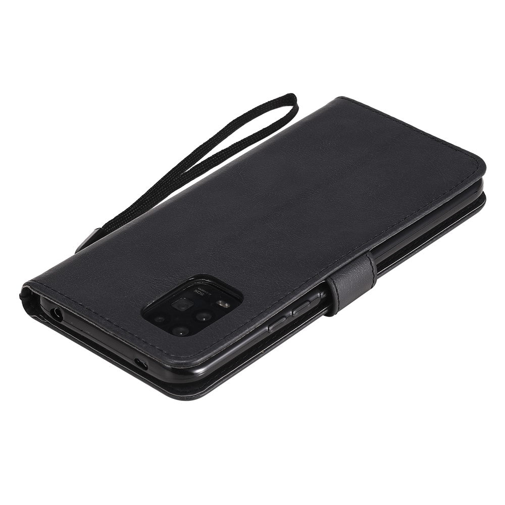 For Xiaomi Mi 10 Lite 5G Case Solid Color Leather Mobile Cover Wallet Stand with Strap