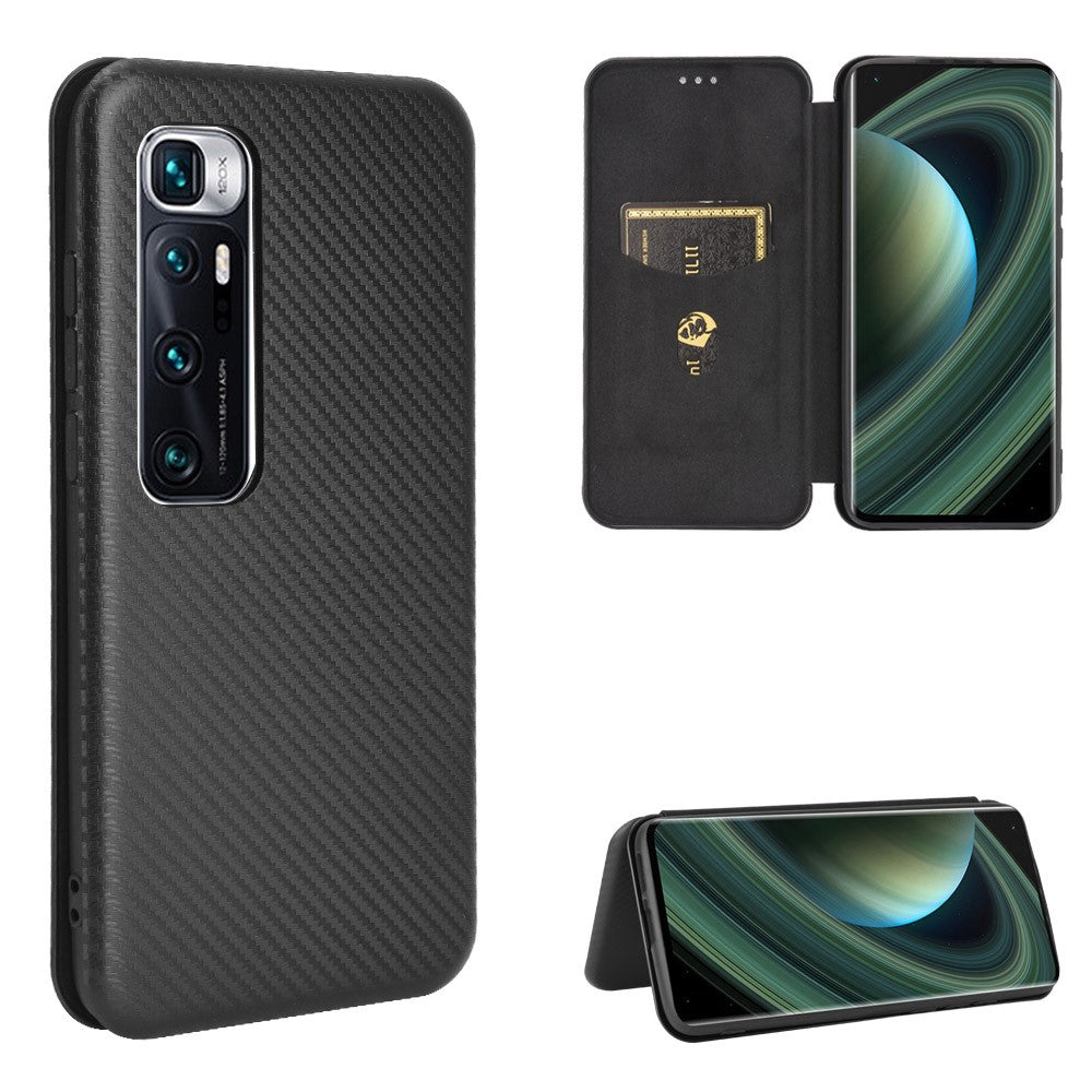 Carbon Fiber Skin Leather Auto-absorbed Shell for Xiaomi Mi 10 Ultra