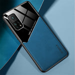 Hybrid Case for Xiaomi Mi 10T Pro 5G Built-in Magnetic Metal Sheet Leather Coated Glass PC TPU Shell