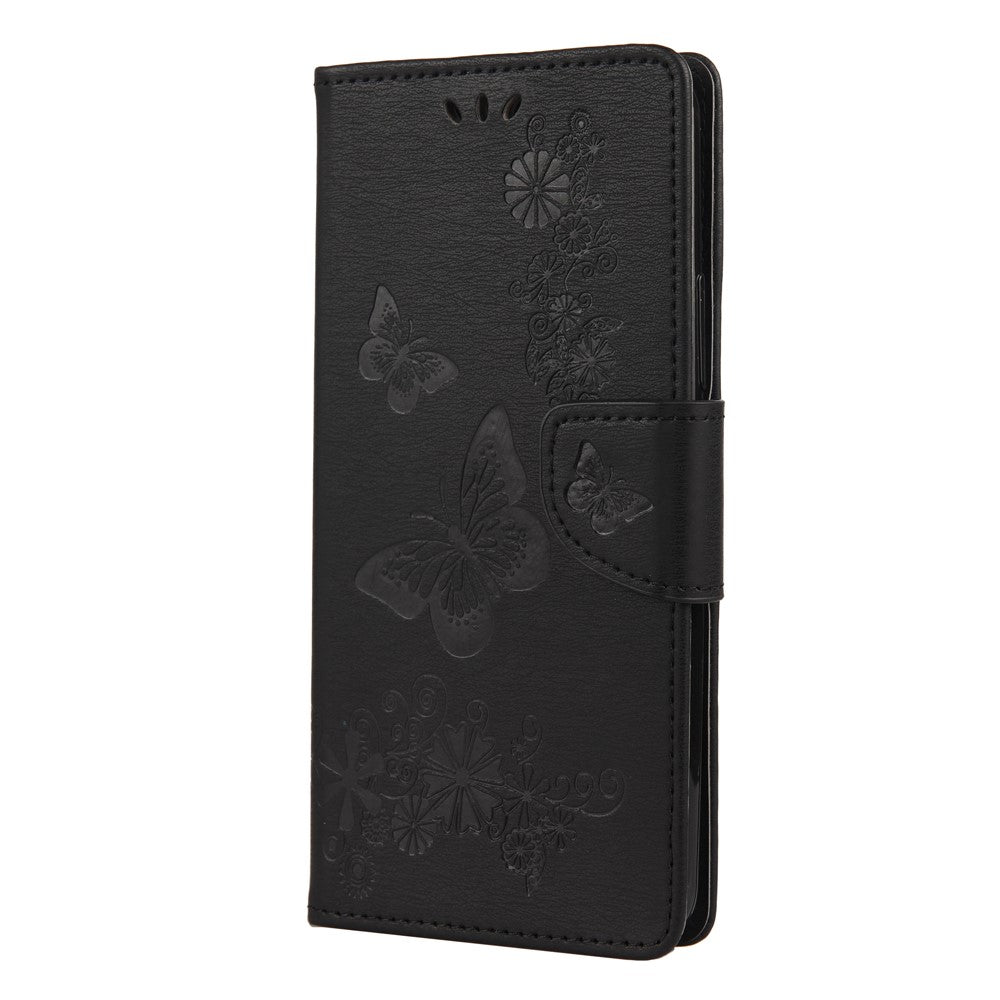 Butterfly Pattern Imprinting TPU + PU Leather Stand Wallet Phone Protector for Xiaomi Mi 10 Lite 5G
