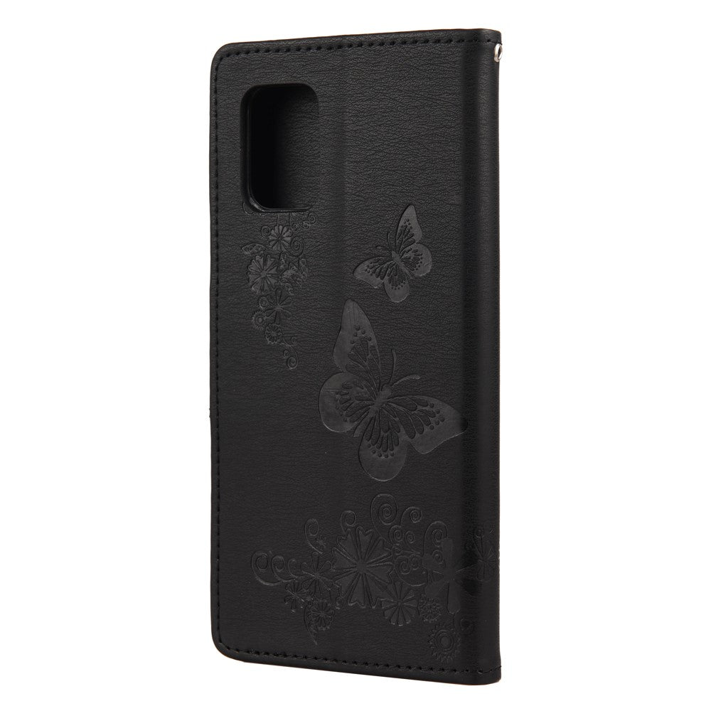 Butterfly Pattern Imprinting TPU + PU Leather Stand Wallet Phone Protector for Xiaomi Mi 10 Lite 5G