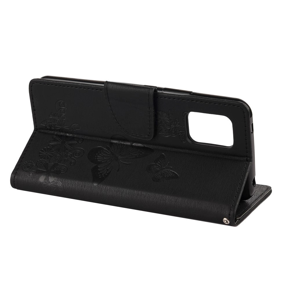 Butterfly Pattern Imprinting TPU + PU Leather Stand Wallet Phone Protector for Xiaomi Mi 10 Lite 5G