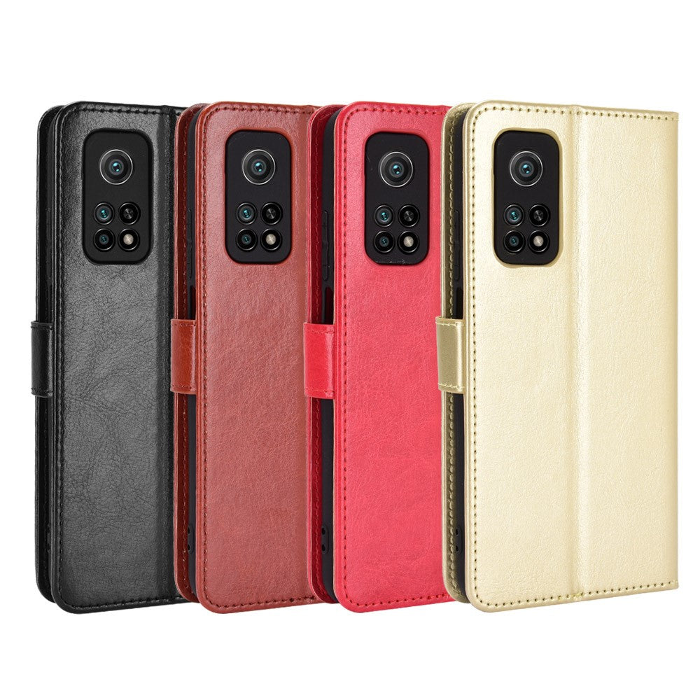 Crazy Horse Wallet Stand Leather Phone Shell for Xiaomi Mi 10T 5G/Mi 10T Pro 5G/Redmi K30S