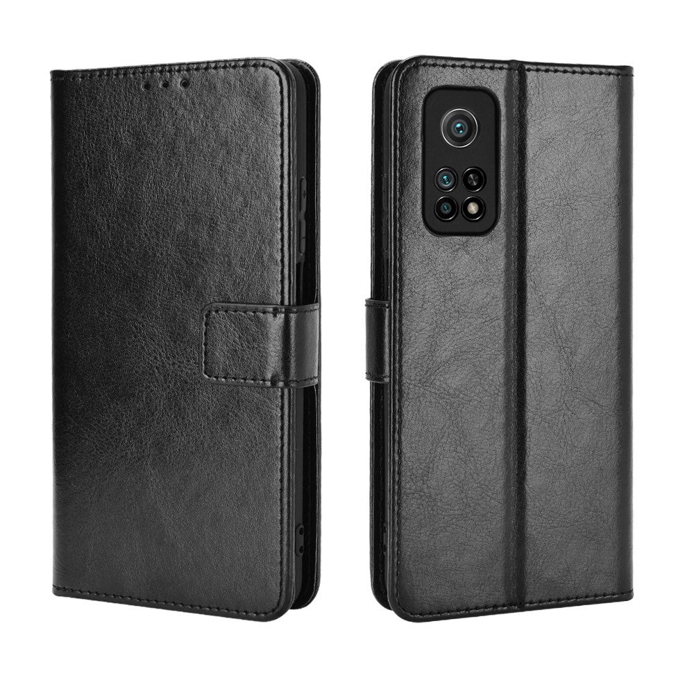 Crazy Horse Wallet Stand Leather Phone Shell for Xiaomi Mi 10T 5G/Mi 10T Pro 5G/Redmi K30S