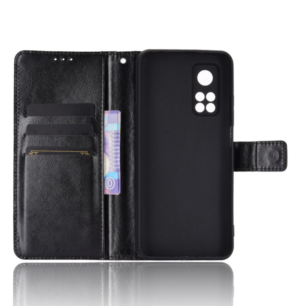 Crazy Horse Wallet Stand Leather Phone Shell for Xiaomi Mi 10T 5G/Mi 10T Pro 5G/Redmi K30S
