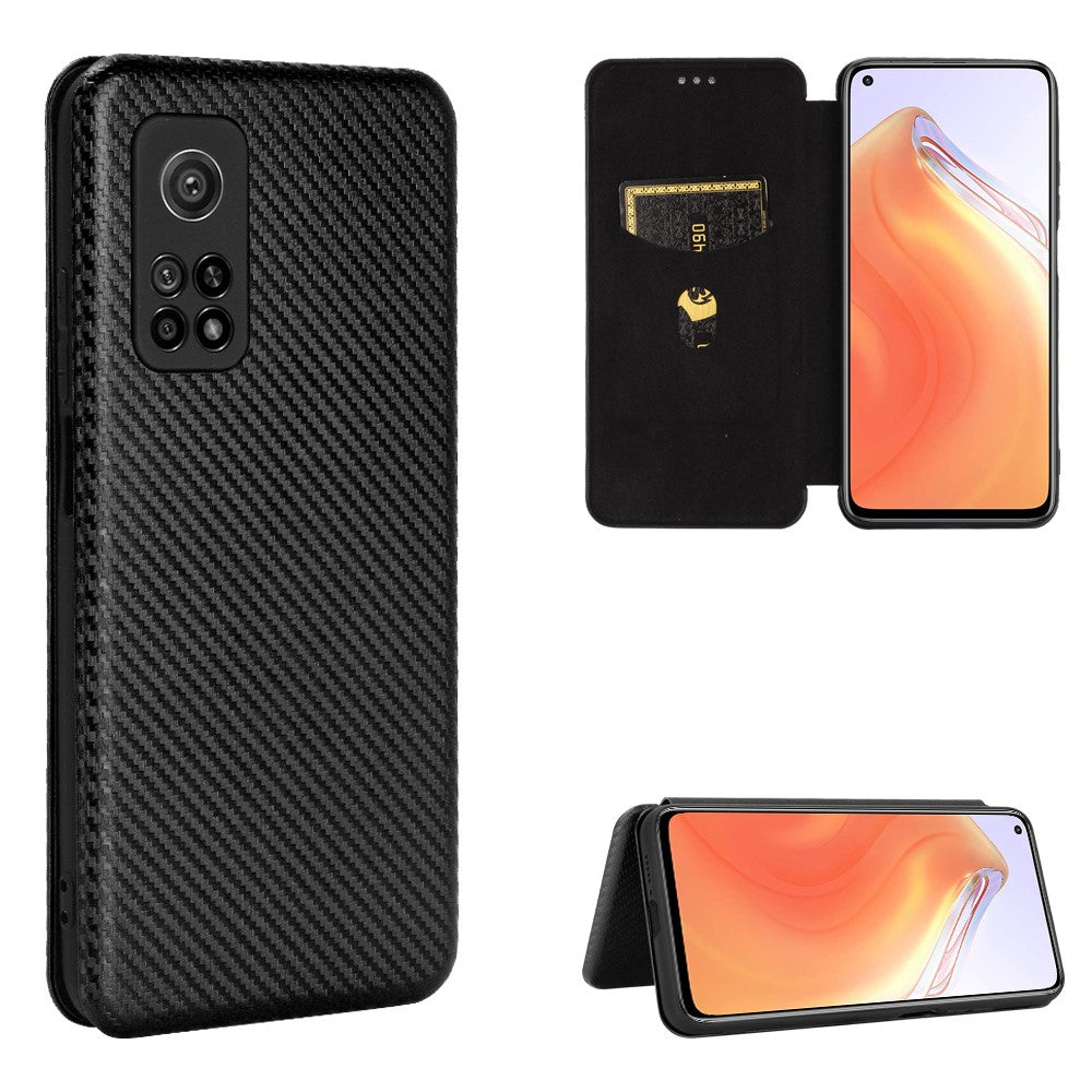 Carbon Fiber Texture Auto-absorbed Leather Case for Xiaomi Mi 10T 5G/10T Pro 5G/Redmi K30S Shell