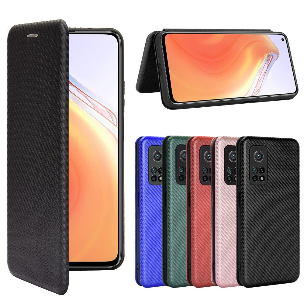Carbon Fiber Texture Auto-absorbed Leather Case for Xiaomi Mi 10T 5G/10T Pro 5G/Redmi K30S Shell