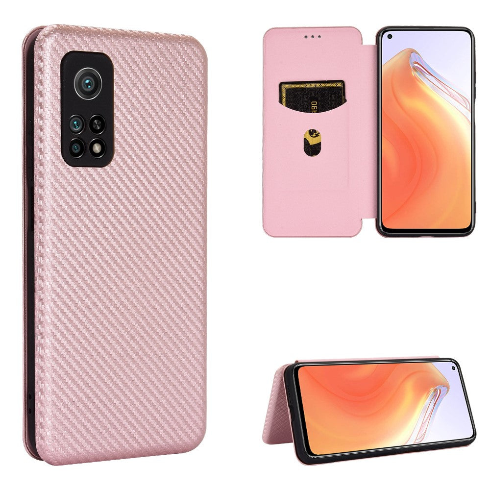 Carbon Fiber Texture Auto-absorbed Leather Case for Xiaomi Mi 10T 5G/10T Pro 5G/Redmi K30S Shell