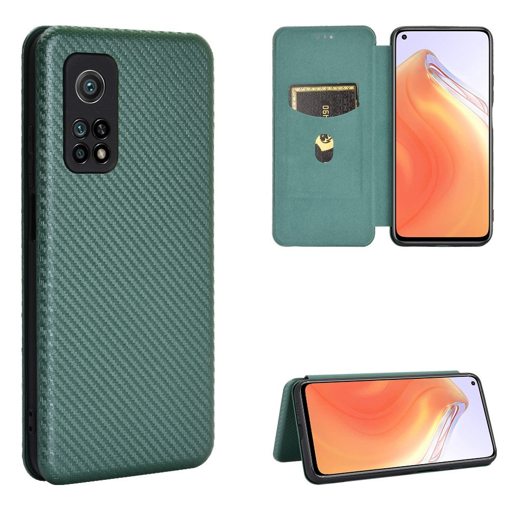 Carbon Fiber Texture Auto-absorbed Leather Case for Xiaomi Mi 10T 5G/10T Pro 5G/Redmi K30S Shell
